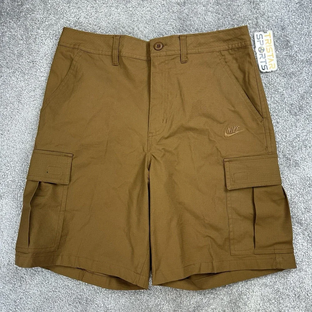 Nike Club Woven Cargo Shorts Mens Size 30 British Tan FN3517-281 Ripstop Utility